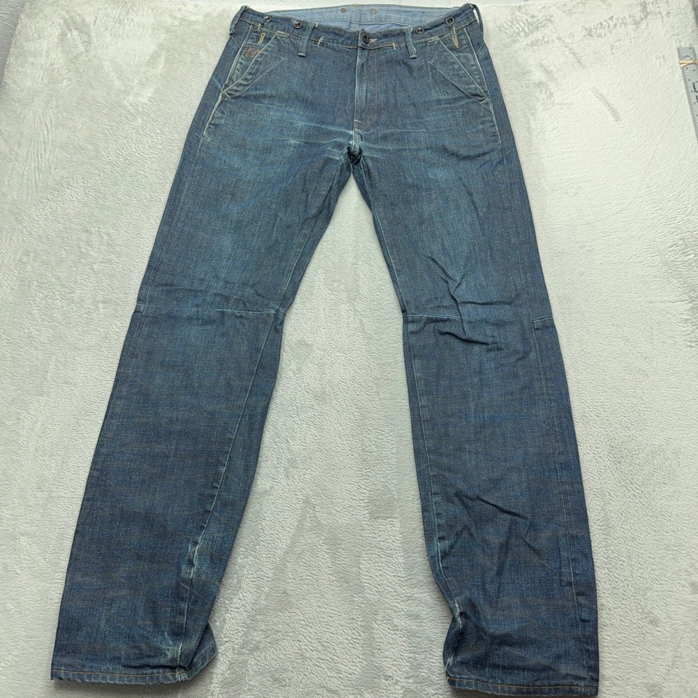 G-Star Raw Jeans Mens 32 Blue Elwood 5620 3D Tapered Ergonomic Denim Pants